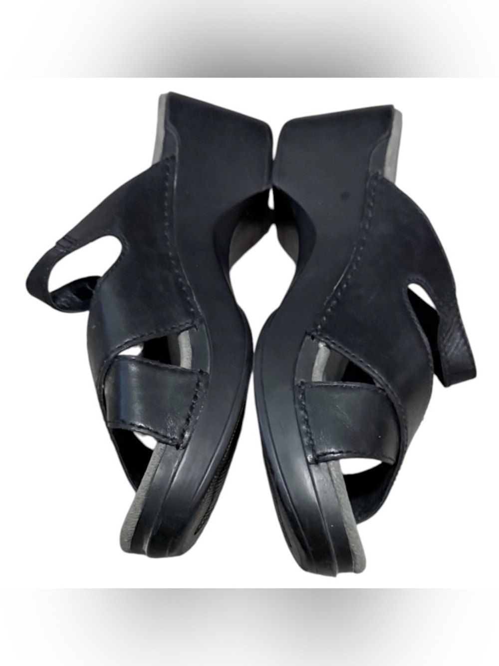 Dansko Sela women’s 10 black leather slide sandals with crisscross straps - Picture 4 of 9